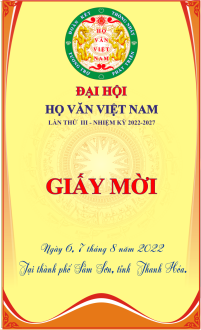 Giấy mời Đại Hội Họ Văn Việt Nam